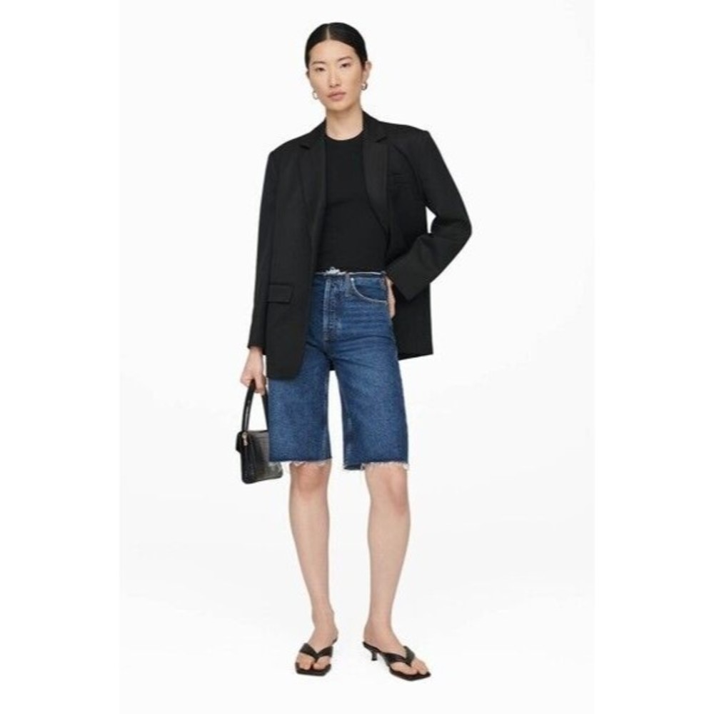 Anine Bing Gavin 1999 Denim Jean Shorts 29 Blue Cutoff 90s Long Bermuda Wide Leg - Picture 6 of 10